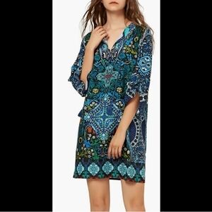 Urban Coco Blue and Gray Boho Midi Dress Size XXL